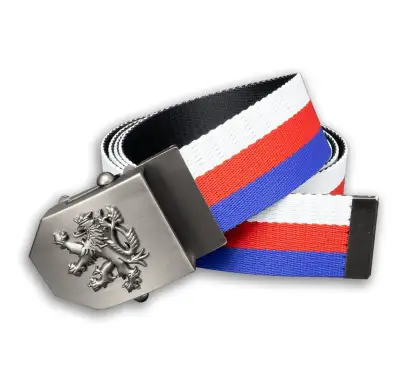 Opasek dárkový Český lev 4 cm - červený-modrý-bílý