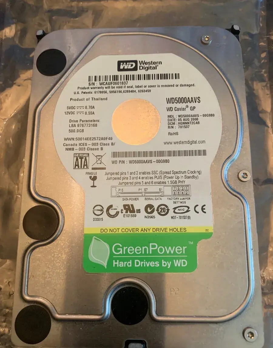 Pevný disk WD5000AAVS 500GB