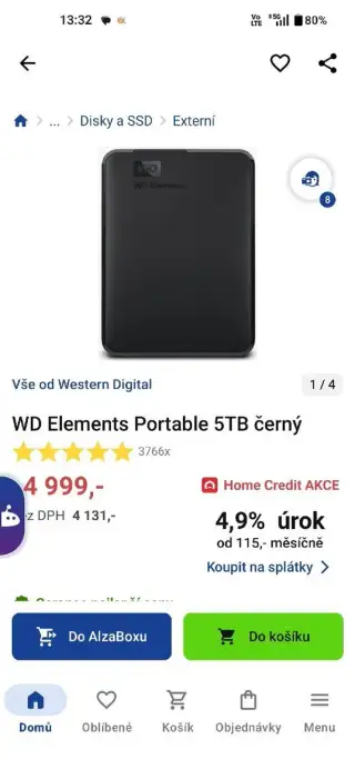 Externí disk 5TB nový nepoužitý