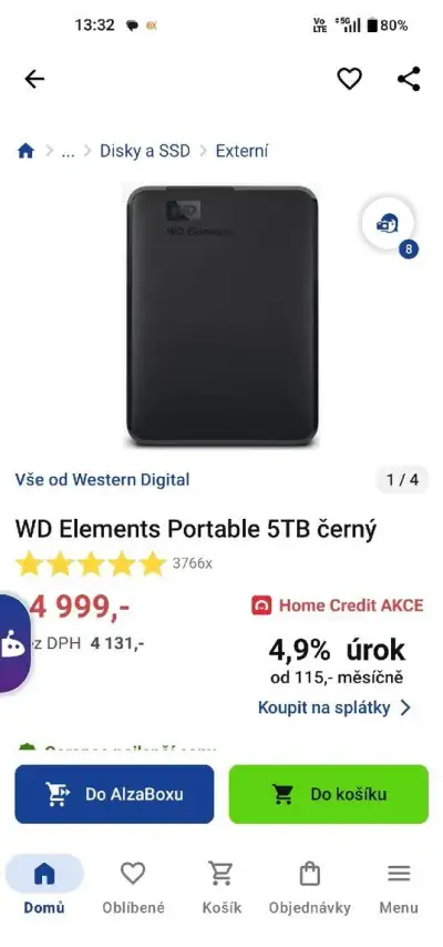 Externí disk 5TB nový nepoužitý