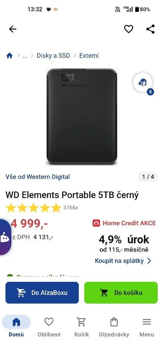 Externí disk 5TB nový nepoužitý