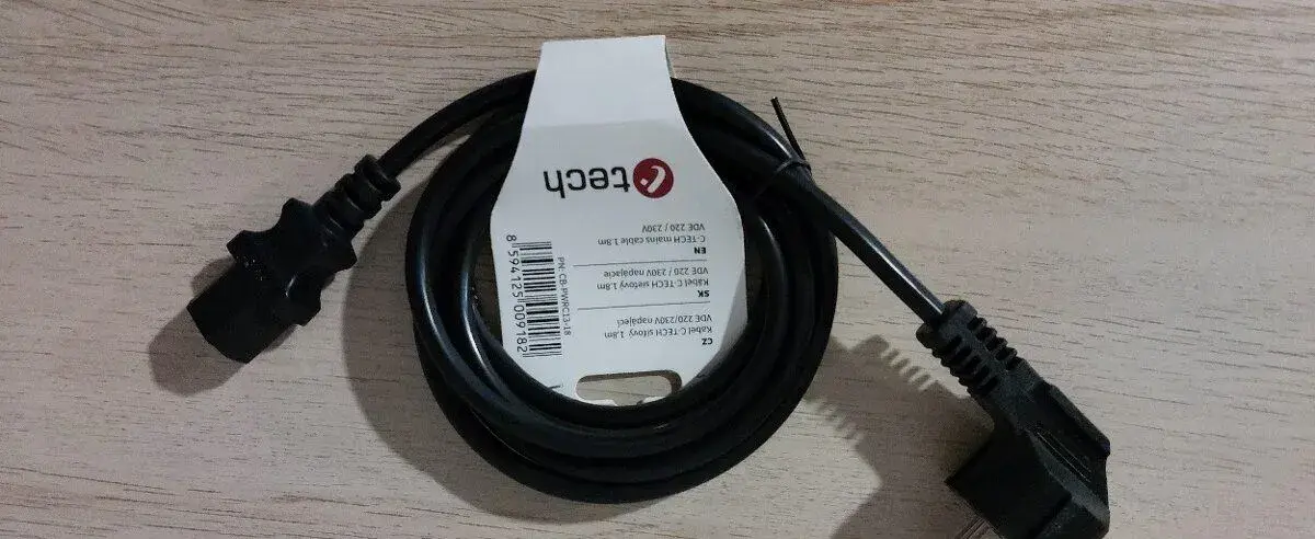 Kabel napájecí C-TECH 230V, 1.8m, VDE; CB-PWRC13-18