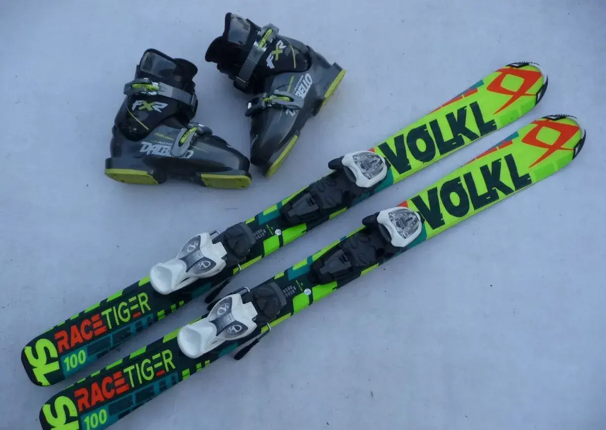 383. Detske lyže VOLKL - 100 cm + boty DALBELLO 32,5 eu - SE