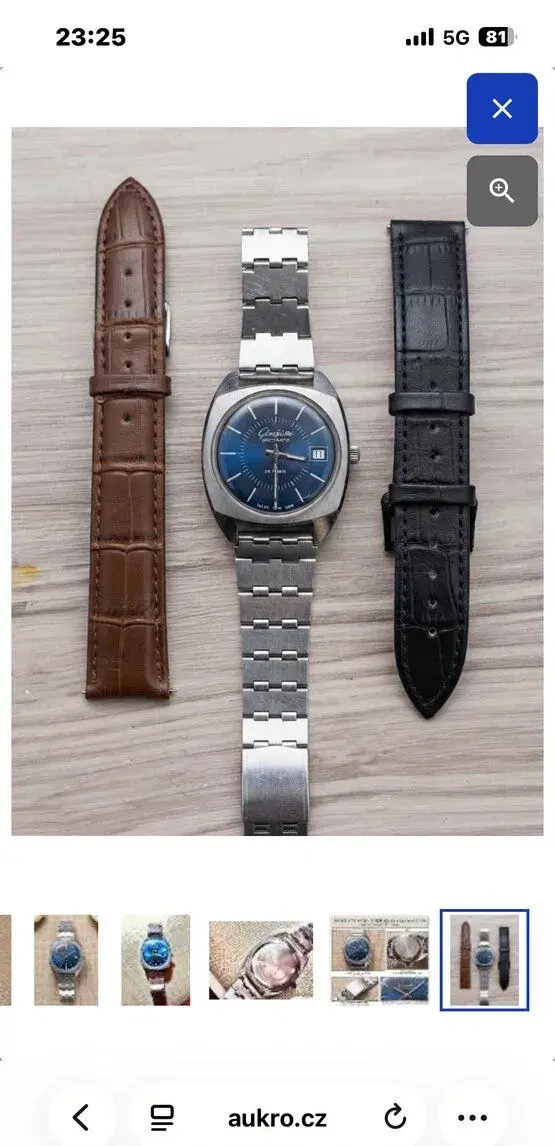 Glashütte Spezimatic Kalibr 75 (26 rubis) metal + 2 řemínky