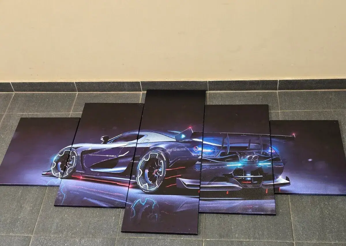 zajímavý soubor obrazů, fototisk, moderní auto