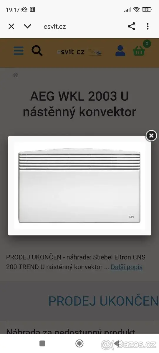 Nástěnný konvektor AEG WKL 2003U