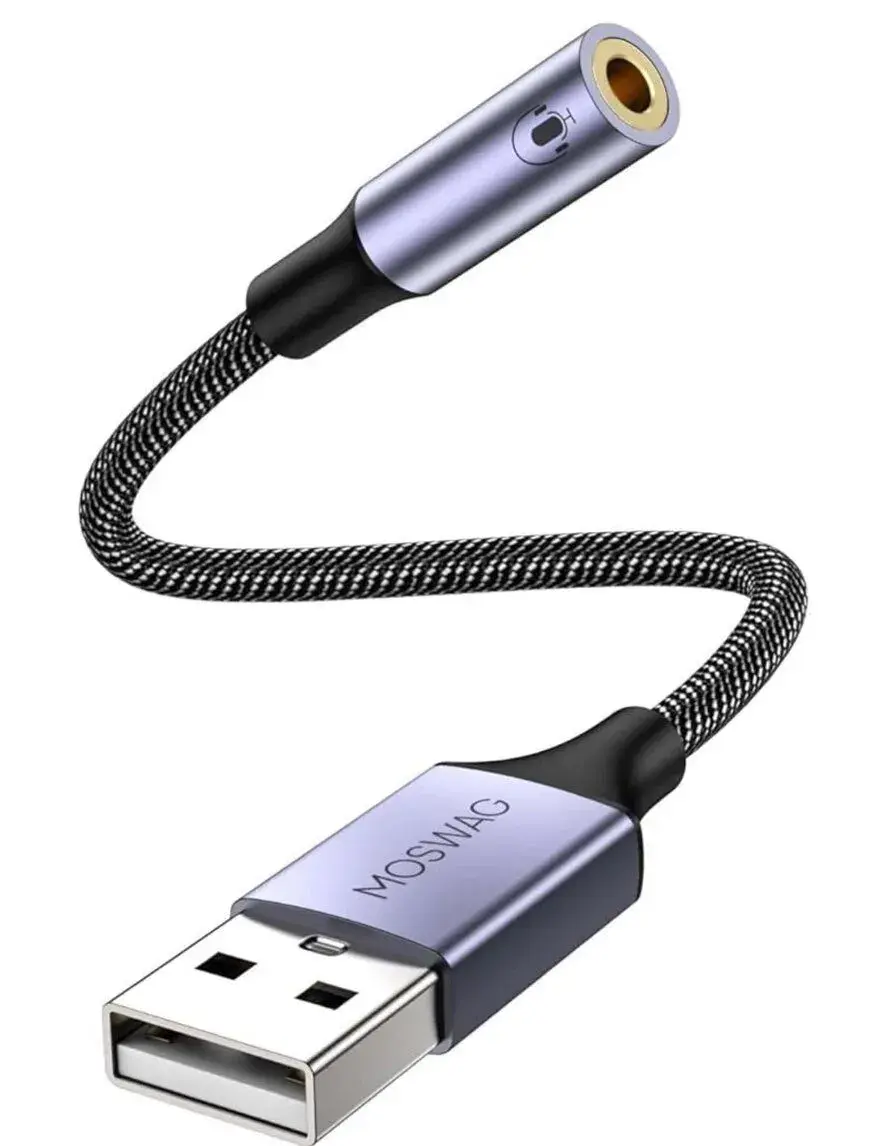 Kabel 20cm USB na 3,5mm sluchátkový jack audio adaptér
