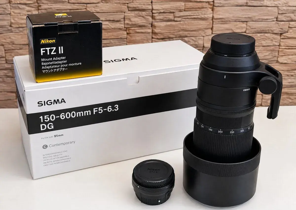 Sigma 150–600 mm Nikon + adaptér FTZ II