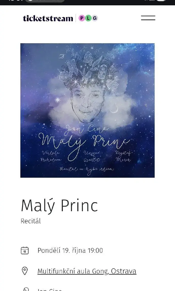 2 lístky Malý Princ - Ostrava