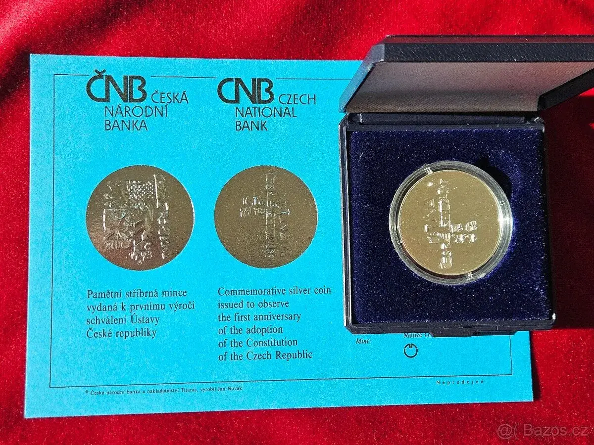 1993-200 Kč 1. výročí schválení Ústavy České republiky PROOF