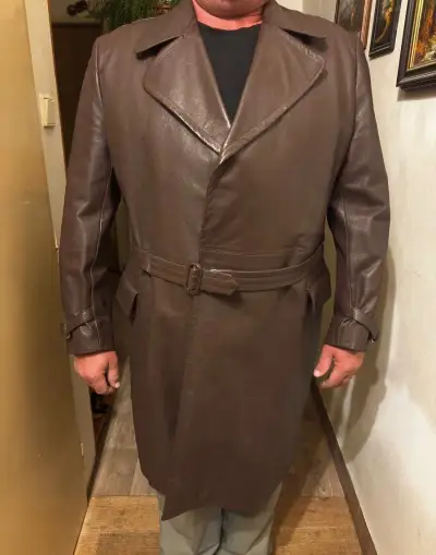 Retro pánský kožený kabát Montgomerák ČSSR – Gala Prostějov