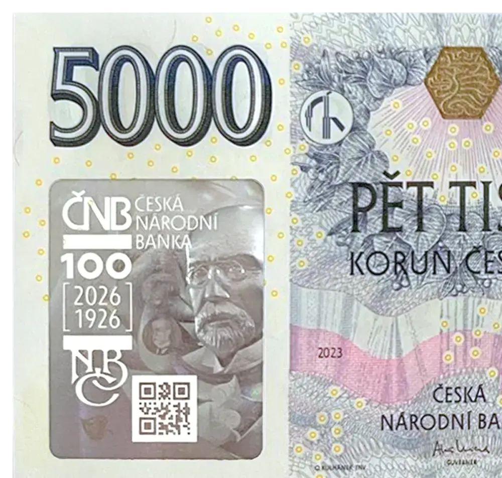Výroční bankovky 5000 Kč ČNB se spec. přítiskem