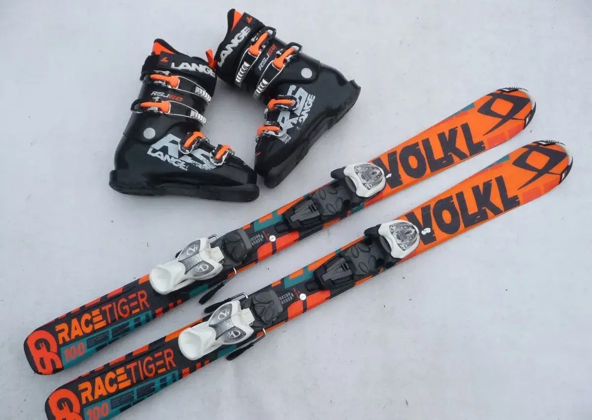 375. Detske lyže VOLKL - 100 cm + boty LANGE 33,5 eu - SET