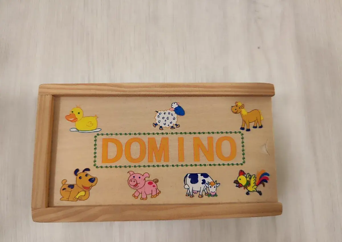 Woody DŘEVO Minidomino Zvířátka (dřevěná hračka)