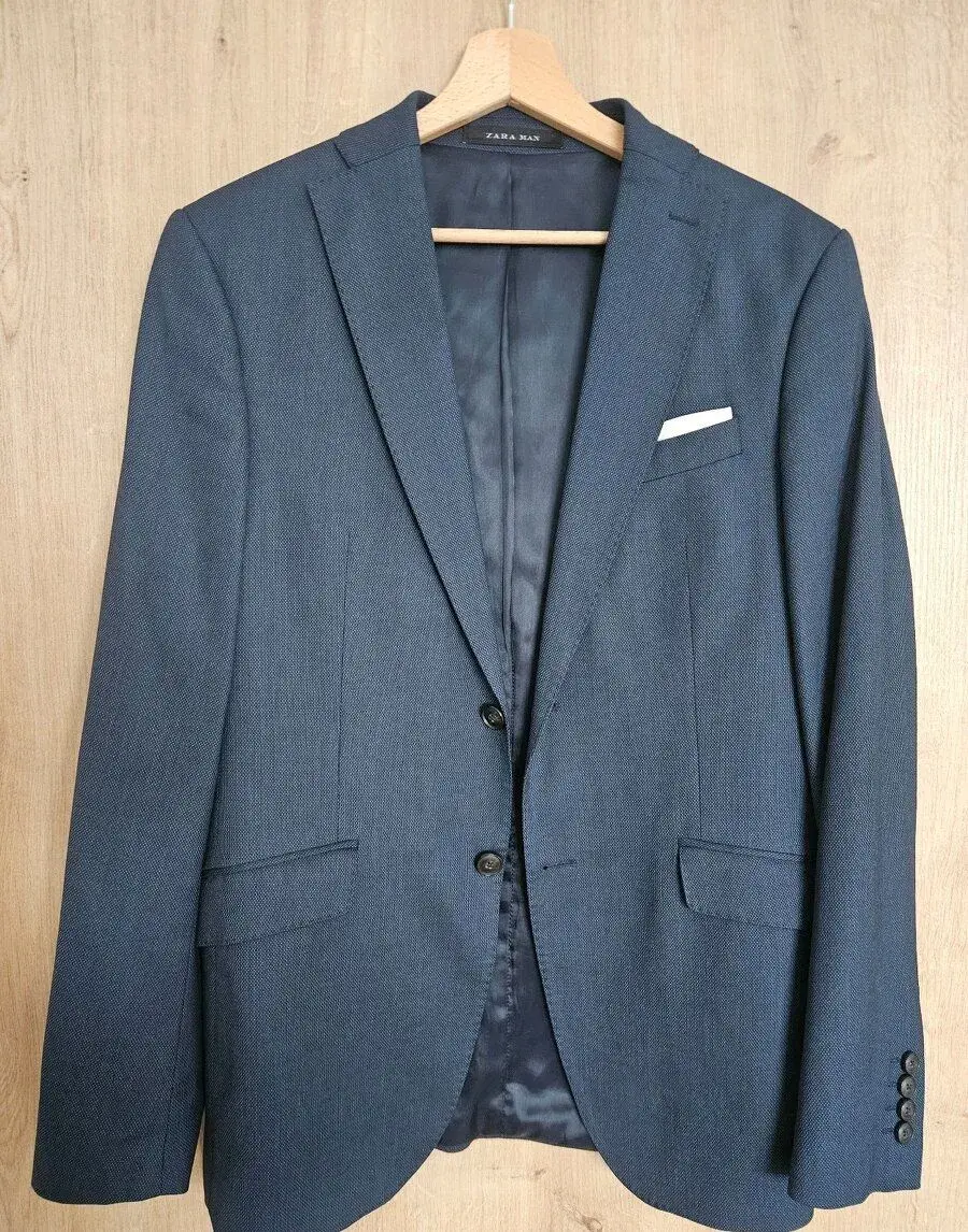 Pánský oblek tmavě modrý Zara Men 48/42