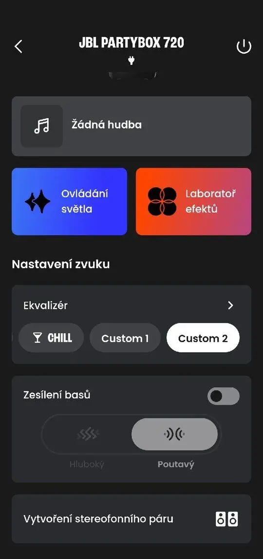 Pronájem Párty Box JBL720