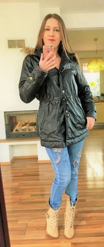 Vyteplená šustka s kožešinkou, vel L/XL,