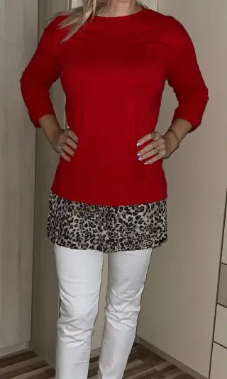 Červená tunika vel.XL s volanem
