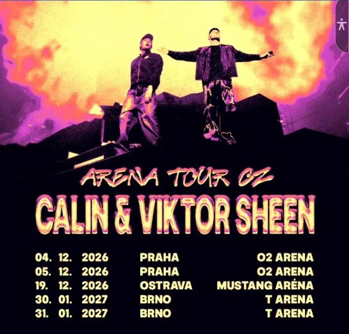 Calin & Viktor Sheen 2 lístky 12.12. 2026 Košice - Slovensko