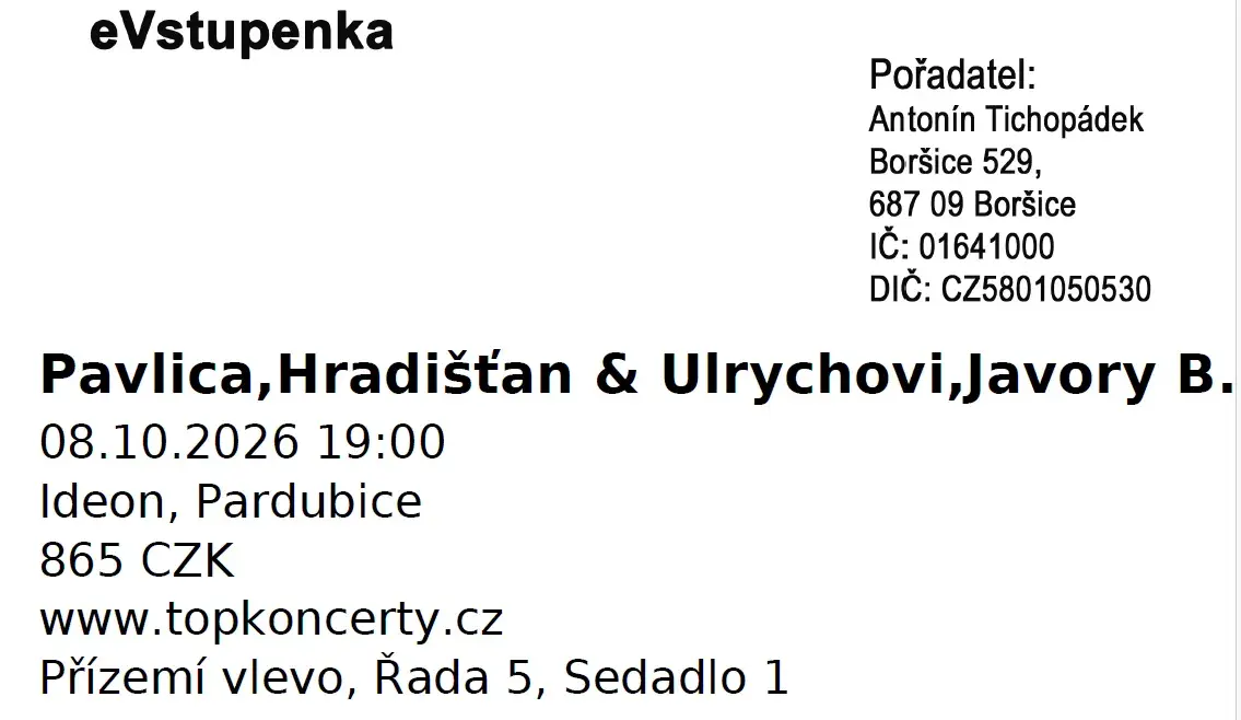 Vstupenky-Ulrychovi-Javory a Hradišťan