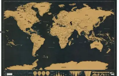 Stírací mapa světa Deluxe - černá