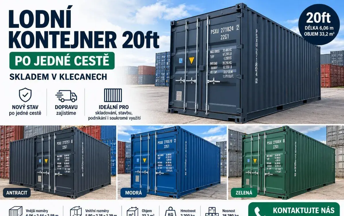 Lodní kontejnery po jedné cestě 20' - SKLADEM