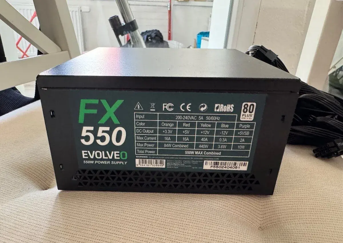 PC zdroj Evolveo FX 550 80 plus 550W - záruka