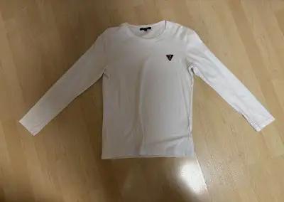 Bílé tričko Guess s dlouhým rukávem, vel. XS