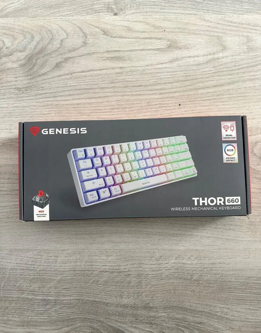 Bezdrátová mechanická klávesnice Genesis Thor 660 White