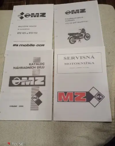 Moto značky ,MZ" (DDR). Provozně servisní soubor.