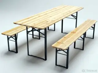 Pivní set – sada 2 lavic (200 x 25 cm) a stolu (200 x 60 cm)