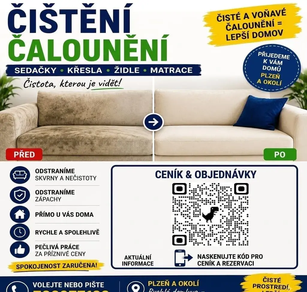 ČIŠTĚNÍ SEDAČEK, KOBERCŮ A ČALOUNĚNÍ – PLZEŇ A OKOLÍ