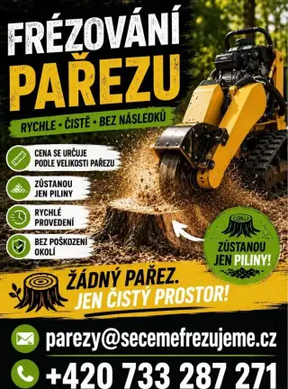Frézování pařezů Olomoucko