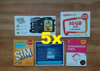 5x SIM karty karta simkarty simkarta simka simky operátorů