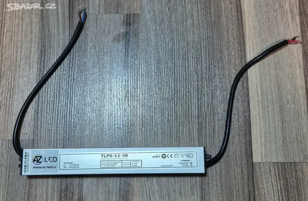 LED zdroj 12V 30W IP67 TLPS-12-30,balíkovna 50Kč