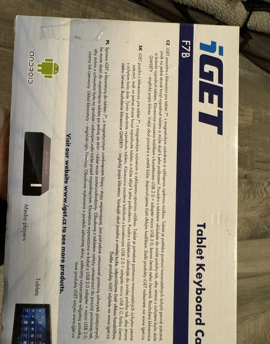 Tablet iGET 7" + klávesnice – plně funkční, stav