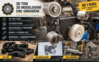 3D tisk, 3D modelování, CNC obrábění – zakázková výroba