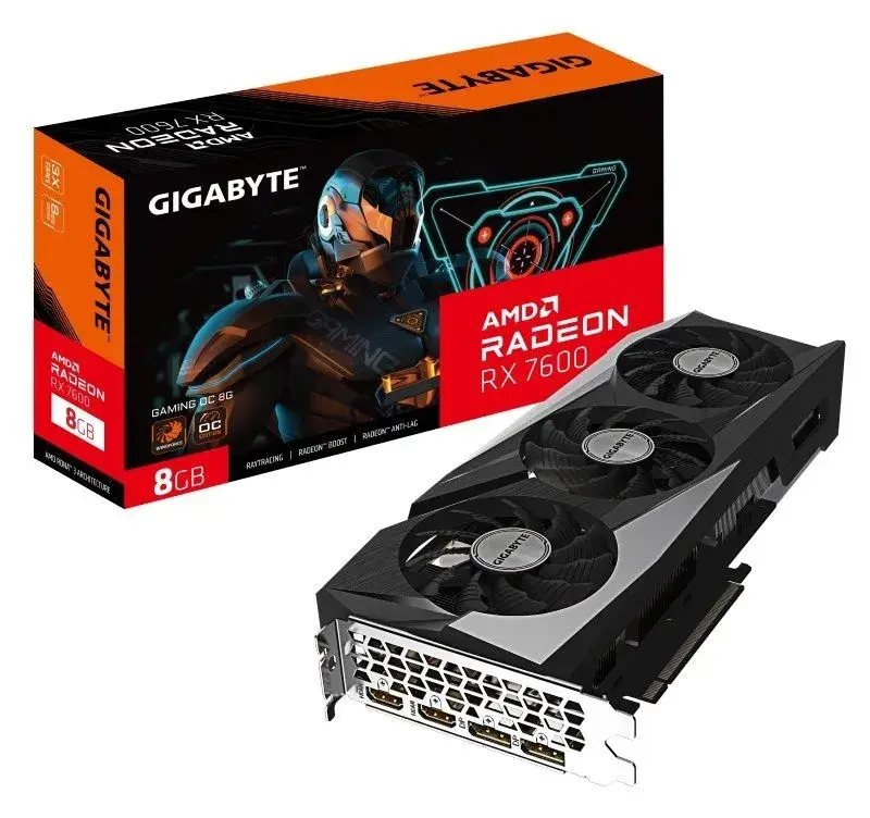 GIGABYTE VGA AMD Radeon RX 7600 GAMING OC 8G, 8G GDDR6, 2xDP
