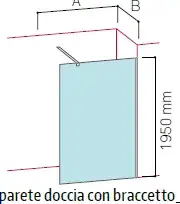 sprchová stěna fix 180cm x h200cm- výprodej