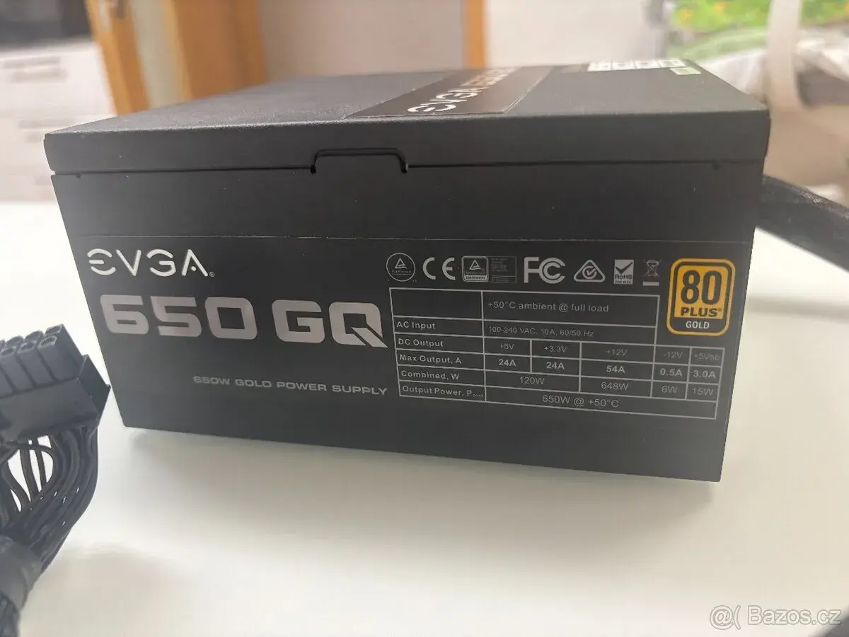 EVGA 650 GQ 650W 80+ Gold – kompletní kabeláž