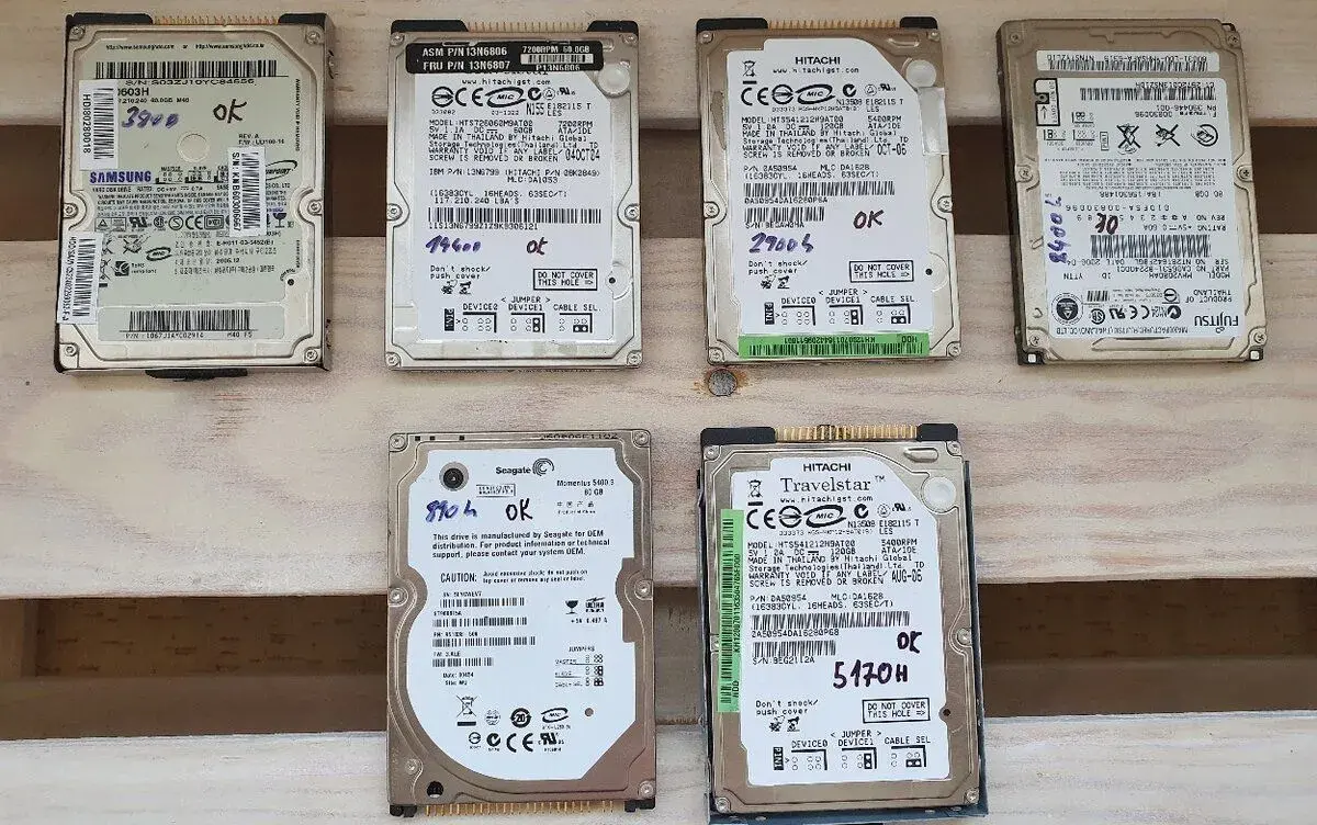 6x IDE HDD do Notebooku bez vadných sektorů.
