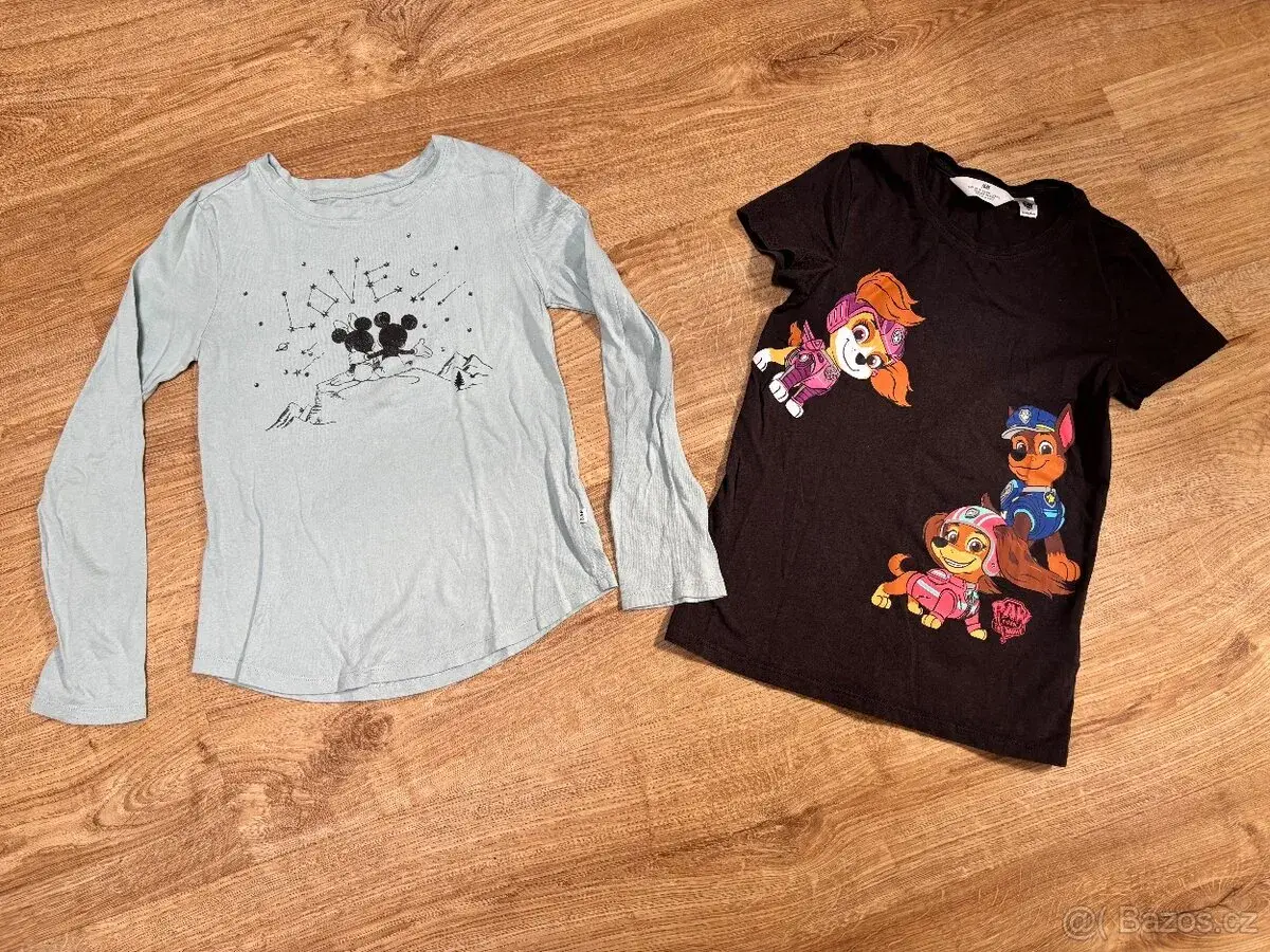 Dvě dívčí trička GAP a H&M, vel. 134/140 cm