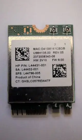 Wi-Fi + BT M.2 karta Realtek RTL8822CE + příchytka a šroubek
