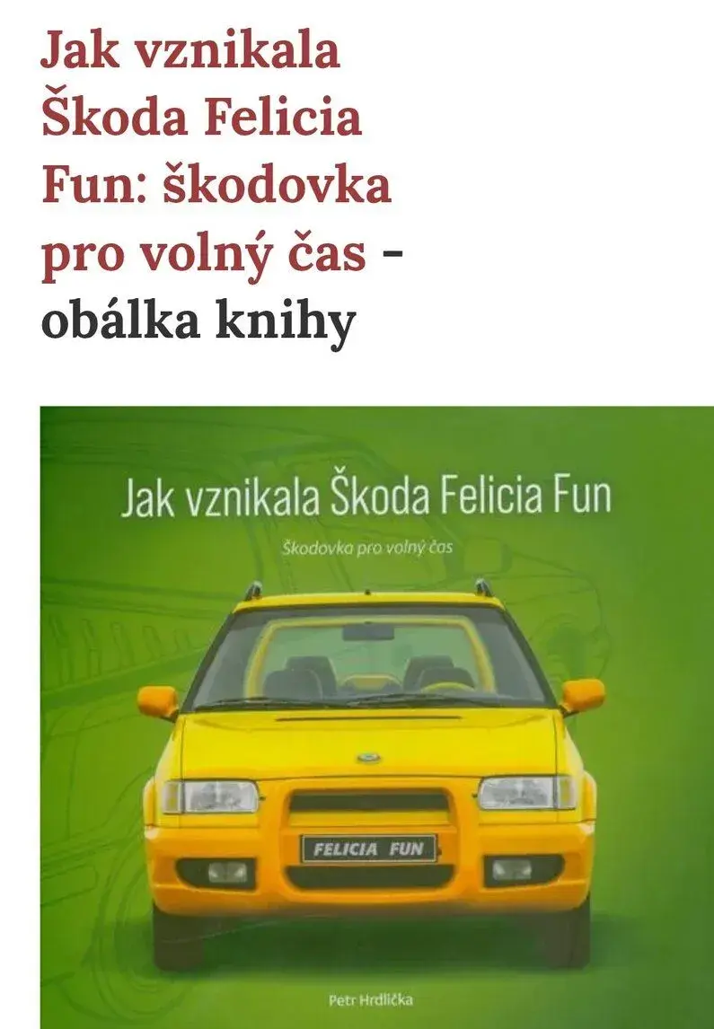 Poptávka - Kniha Škoda Felicia Fun