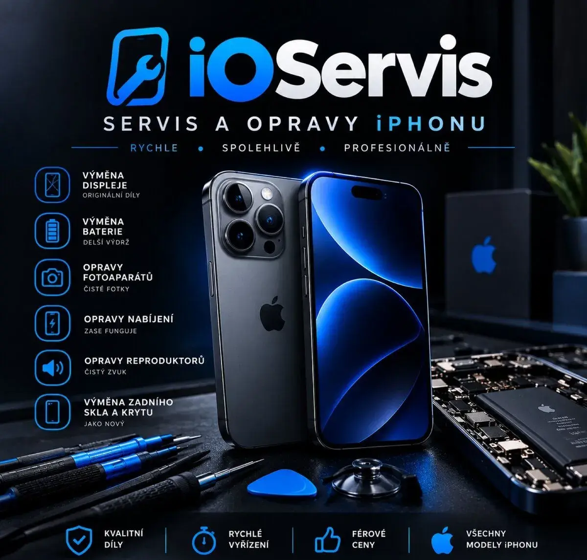📱 SERVIS A OPRAVY iPHONE – RYCHLE, KVALITNĚ, ROZUMNÉ CENY