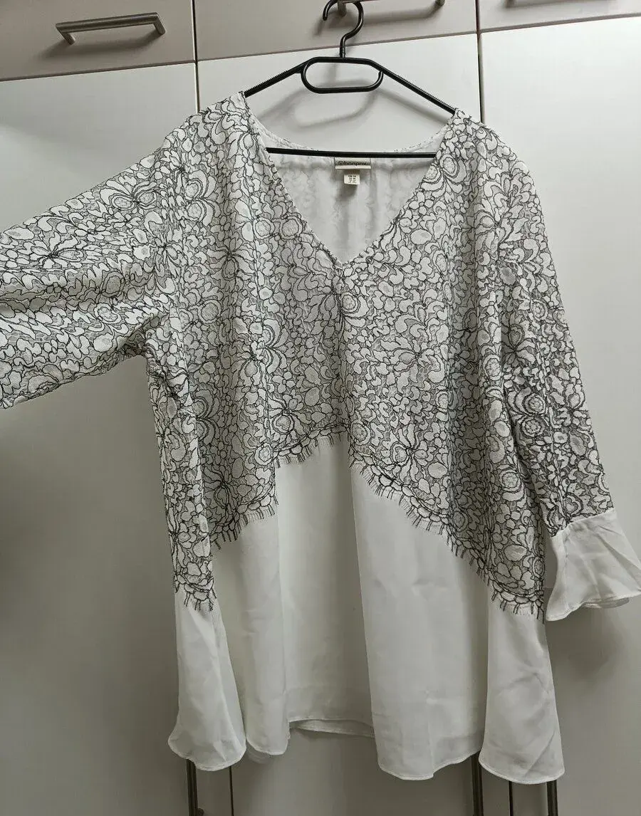 Bílá halenka s krajkou Bonprix, vel. 54 (7XL) - nová