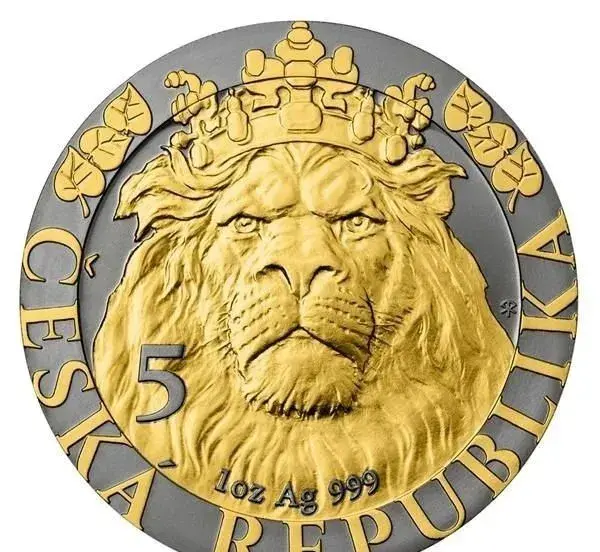 STŘÍBRNOU 1 Oz MINCI ČESKÝ LEV 2022 RUTHENIUM