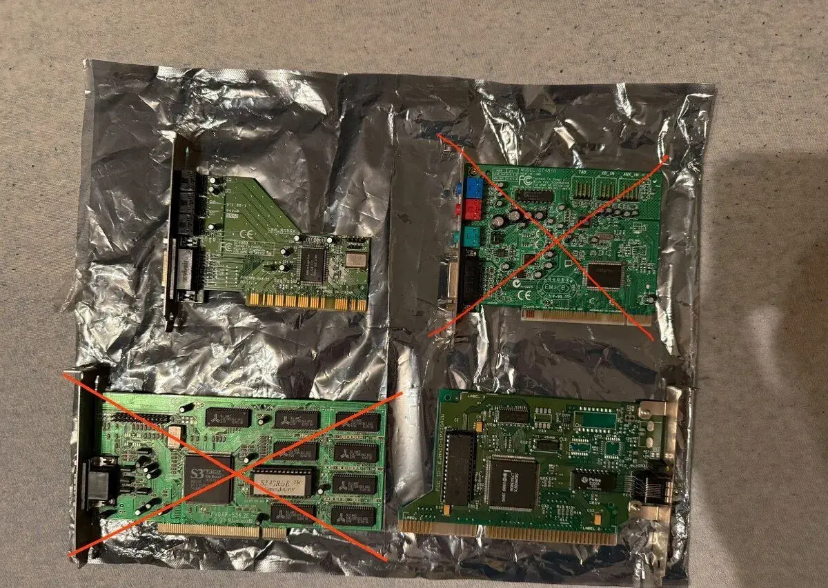 Zvuková a síťová karta PCI/ISA, retro