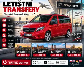 Transfer letiště ČR, DE 7 + 1 osob