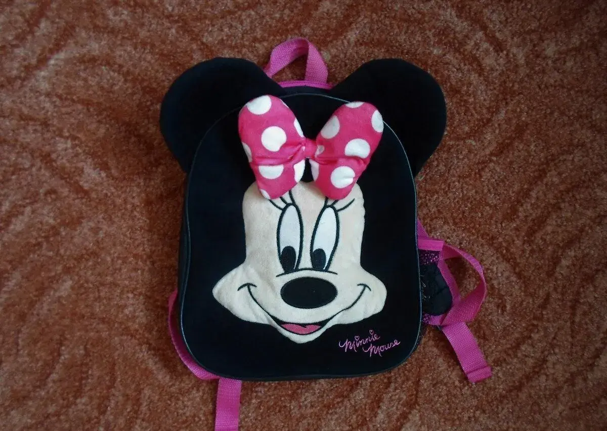 Černý růžový batoh batůžek Minnie Mouse